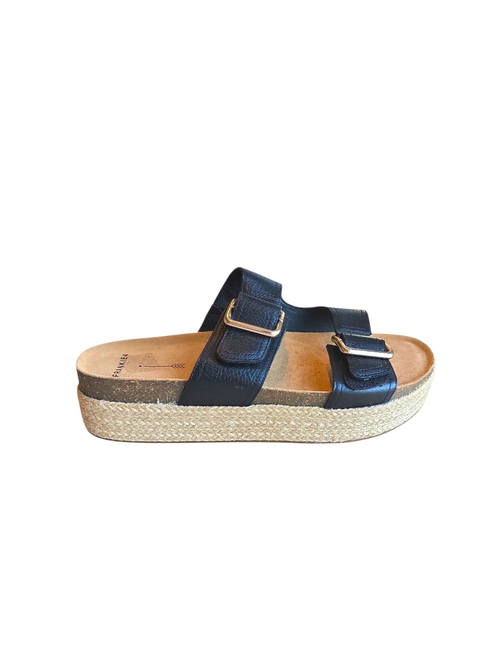 Frankie4 Women’s Black Espadrille Platform Slide Sandal Size 12 Like New